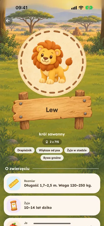Karta zwierzęcia: lew z ciekawostkami